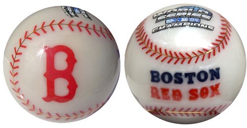 Red Sox champions cut stone baseball